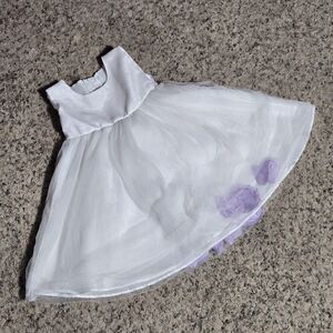 White & Lilac Baby Girl Dress Flower Girl Christening by LA Sun Inc Small 12mo